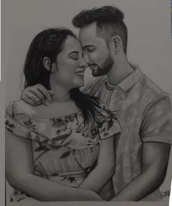 Couple Sketch A4 Size (Black and White)