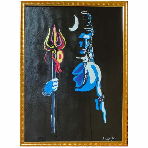 Lord Shiv with Trishul Painting