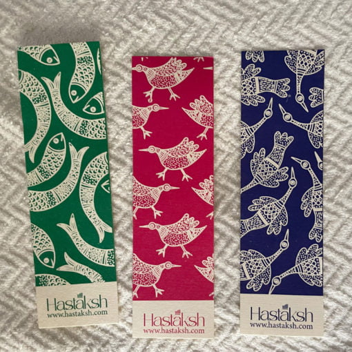 img15 Gond tribal print bookmarks green blue red