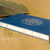 Blue Floral Motif Coptic Bound Notebook with Silver Foil