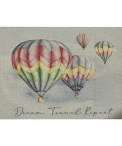 Dream Travel Repeat Printed Canvas Cover Journal